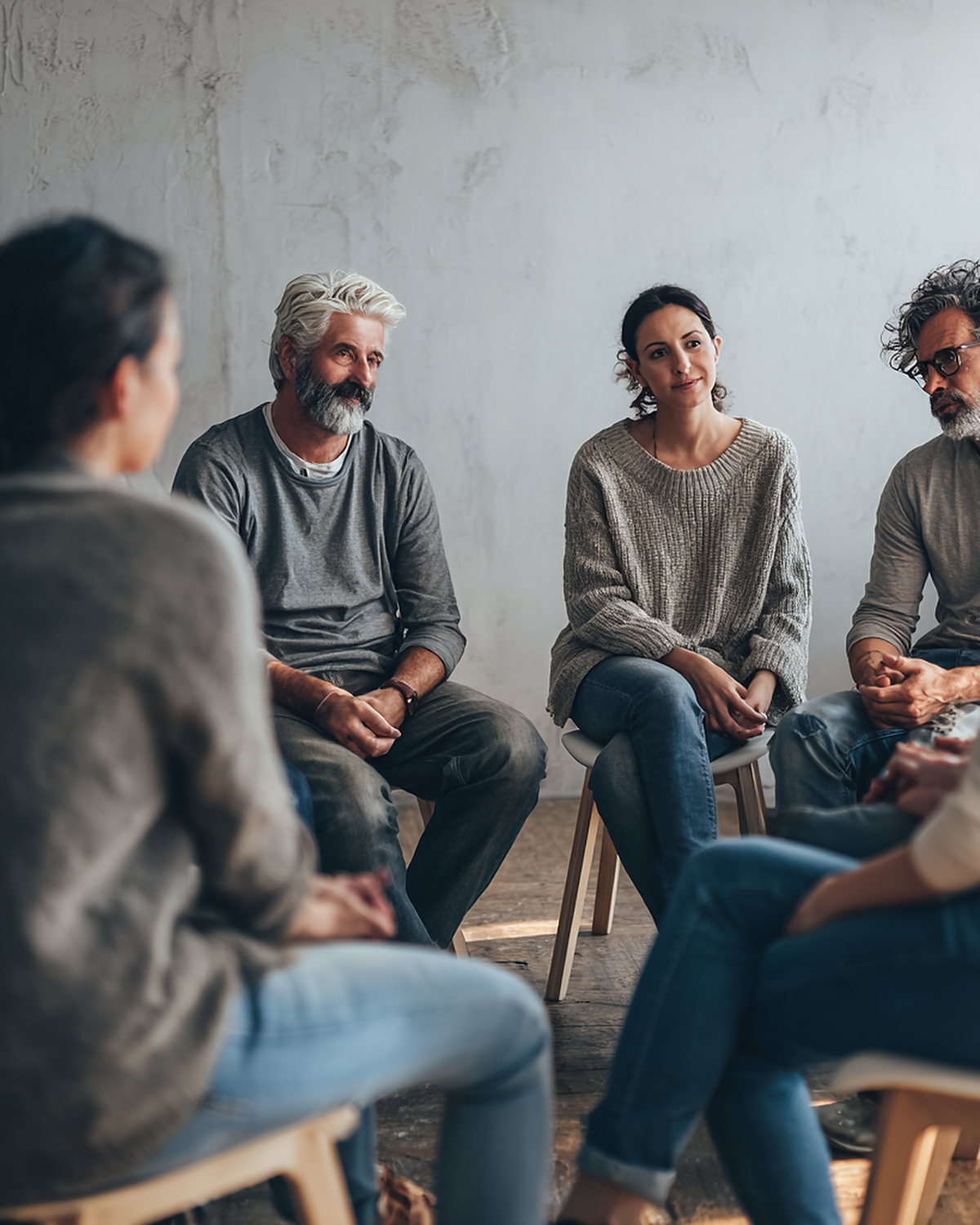 A small group seated in a circle